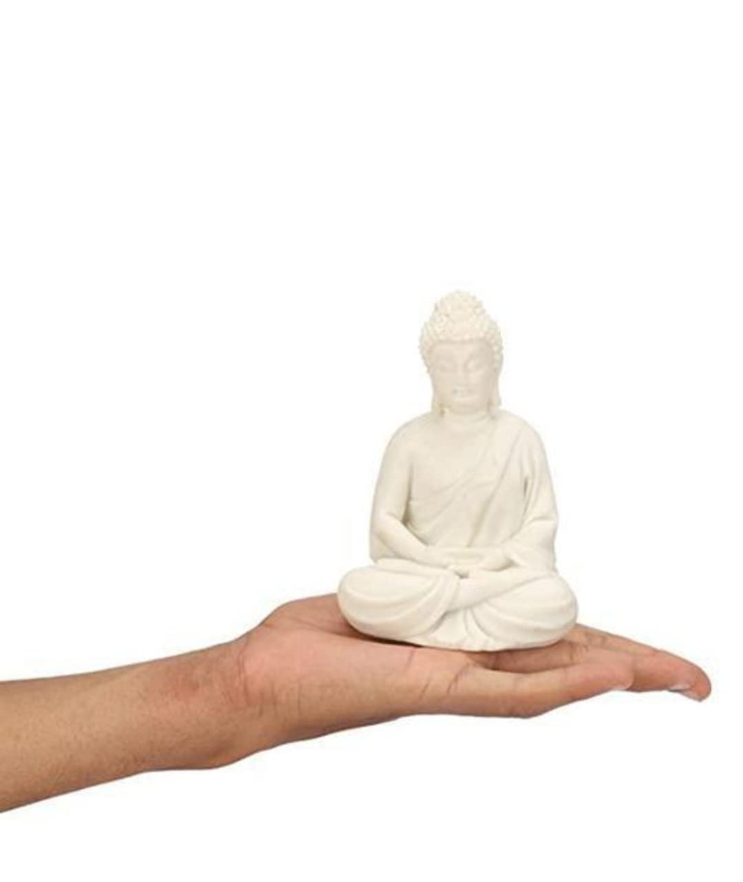 JOY LAND Meditation/Dhyan Buddha Statue Lord Figurine/Idol (White, 5.5-inch)
