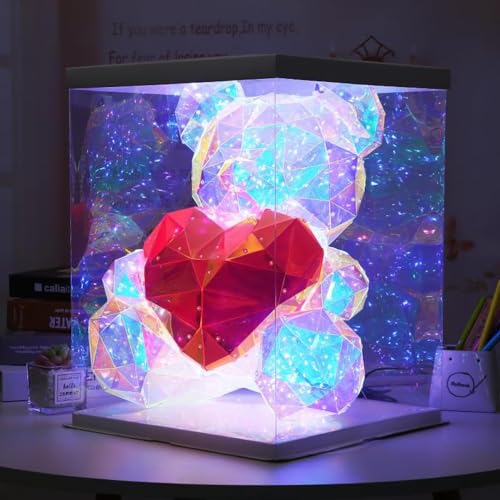 NYRWANA Panda Lamp, Panda Light, Night Lamp for Bedroom, Panda Night Lamp, Night Lamp for Kids, Valentine Gift for Girlfriend, BPA-Free Silicone Lamp, Rechargeable, Open Eye (Multicolor)