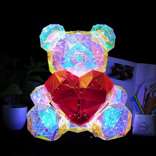NYRWANA Panda Lamp, Panda Light, Night Lamp for Bedroom, Panda Night Lamp, Night Lamp for Kids, Valentine Gift for Girlfriend, BPA-Free Silicone Lamp, Rechargeable, Open Eye (Multicolor)