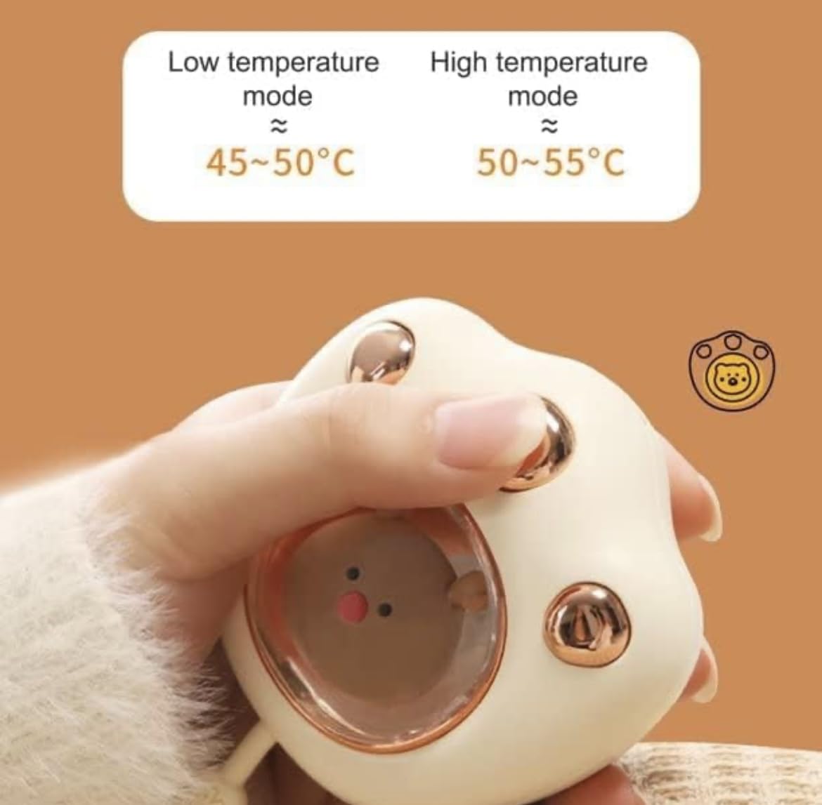 Wish Cloud® Hand Warmers Rechargeable, Cat Paw Cute Handwarmer, Portable Hand Warmer USB, Reusable Hand Warmer, Winter Heater, Best Gift for Men and Women to Keep Warm in Winter