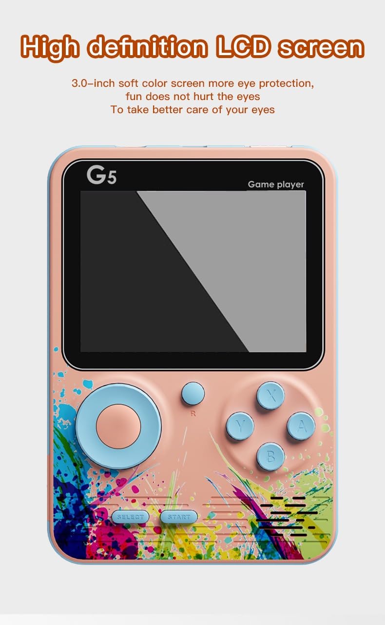 Like Star® G5 500 in 1 Retro Game Box, Best Birthday/Return Gift for Kids, 500 Games Like Contra, Tank, Bomber Man, etc., Handheld Classic Game PAD Can Play On TV, Only for 1 Player. (Green Blue)