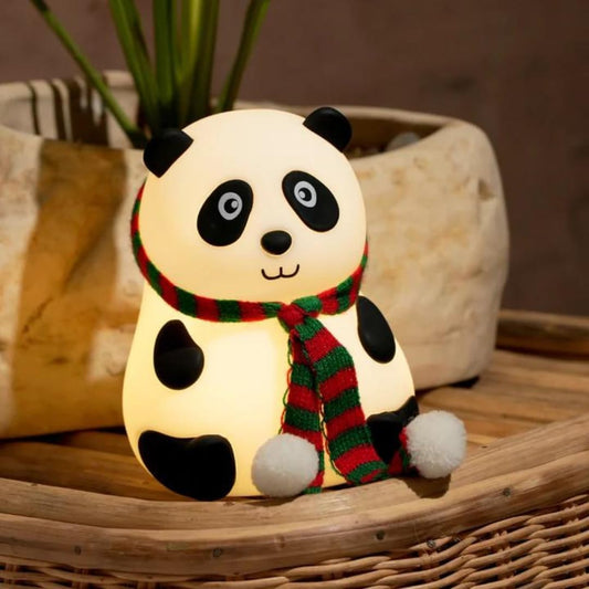 NYRWANA Panda Lamp, Panda Light, Night Lamp for Bedroom, Panda Night Lamp, Night Lamp for Kids, Valentine Gift for Girlfriend, BPA-Free Silicone Lamp, Rechargeable, Open Eye (Multicolor)