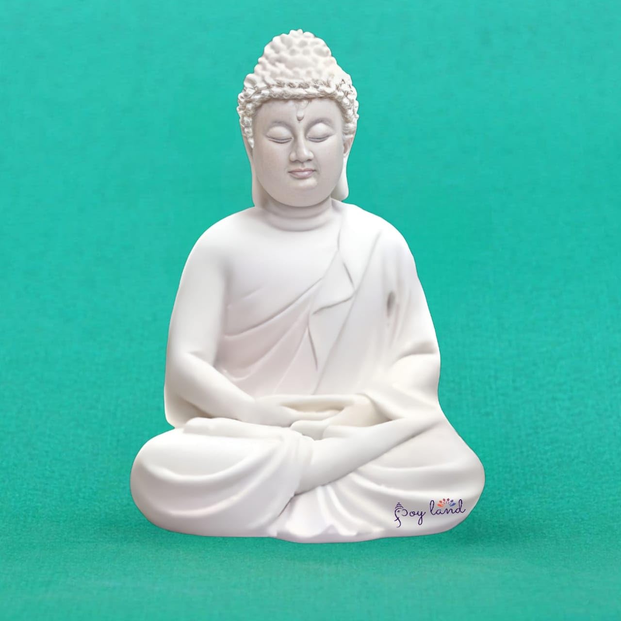 JOY LAND Meditation/Dhyan Buddha Statue Lord Figurine/Idol (White, 5.5-inch)