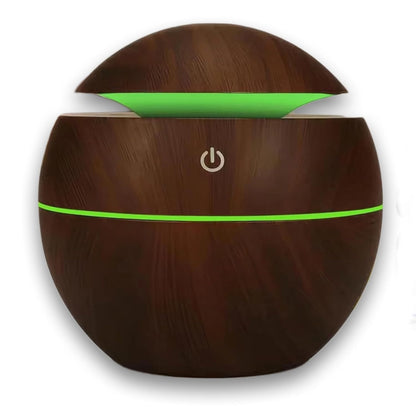 Wooden Style Ultrasonic Cool Mist Humidifier for Room Moisture| Aroma Diffuser| Essential Oil Diffuser| Perfume Fragrance Freshener| Colourful Light| Auto Shut-Off| Car, Room Moisture| 200ml| Black