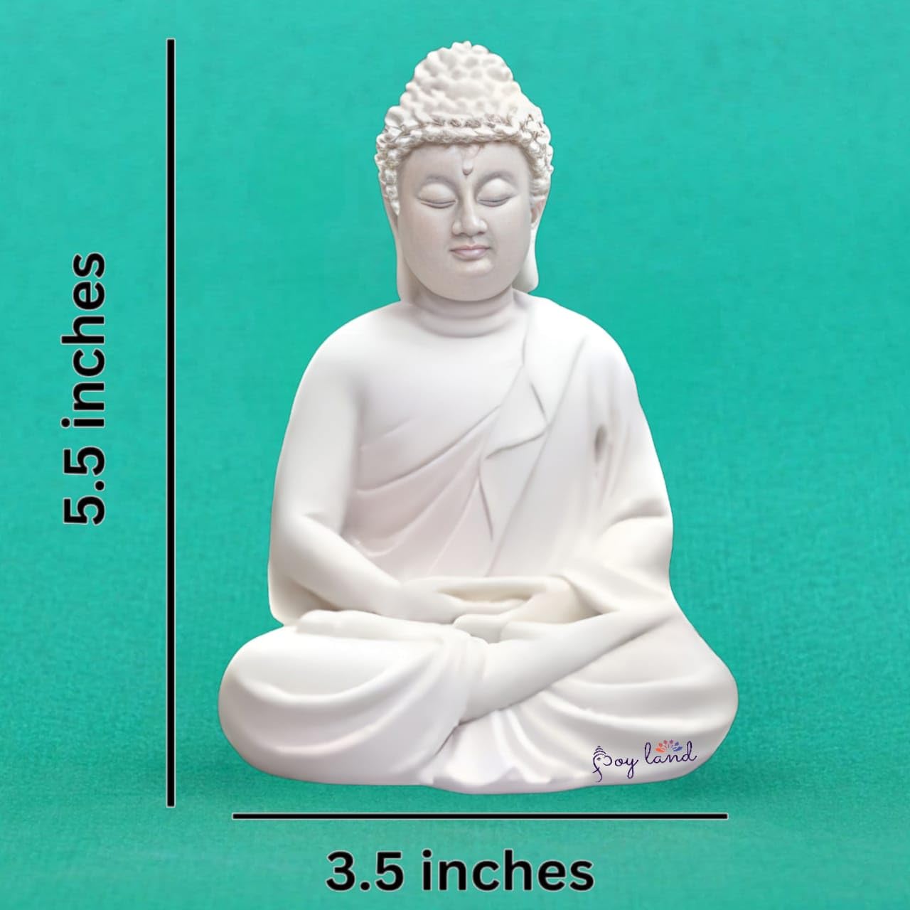 JOY LAND Meditation/Dhyan Buddha Statue Lord Figurine/Idol (White, 5.5-inch)