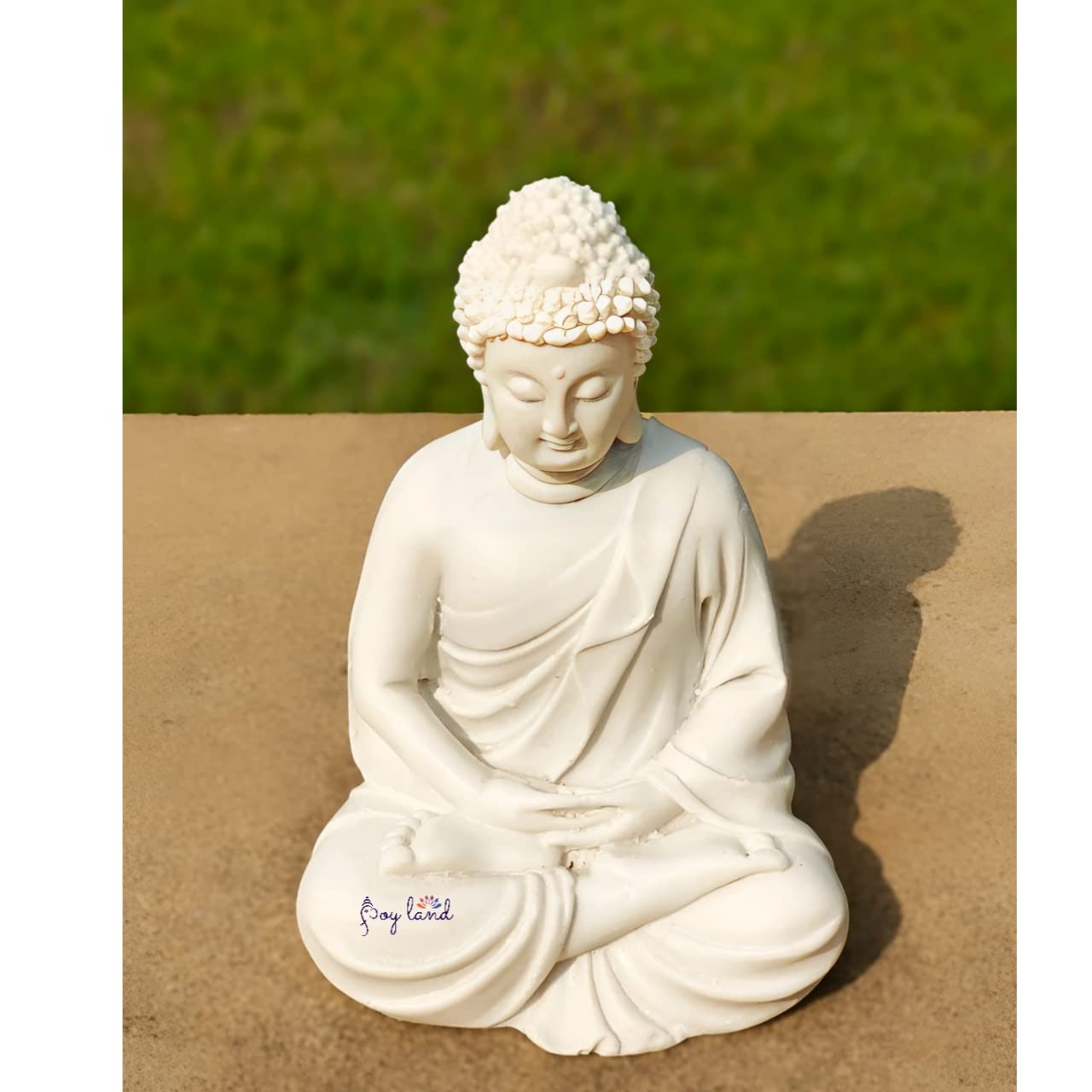 JOY LAND Meditation/Dhyan Buddha Statue Lord Figurine/Idol (White, 5.5-inch)