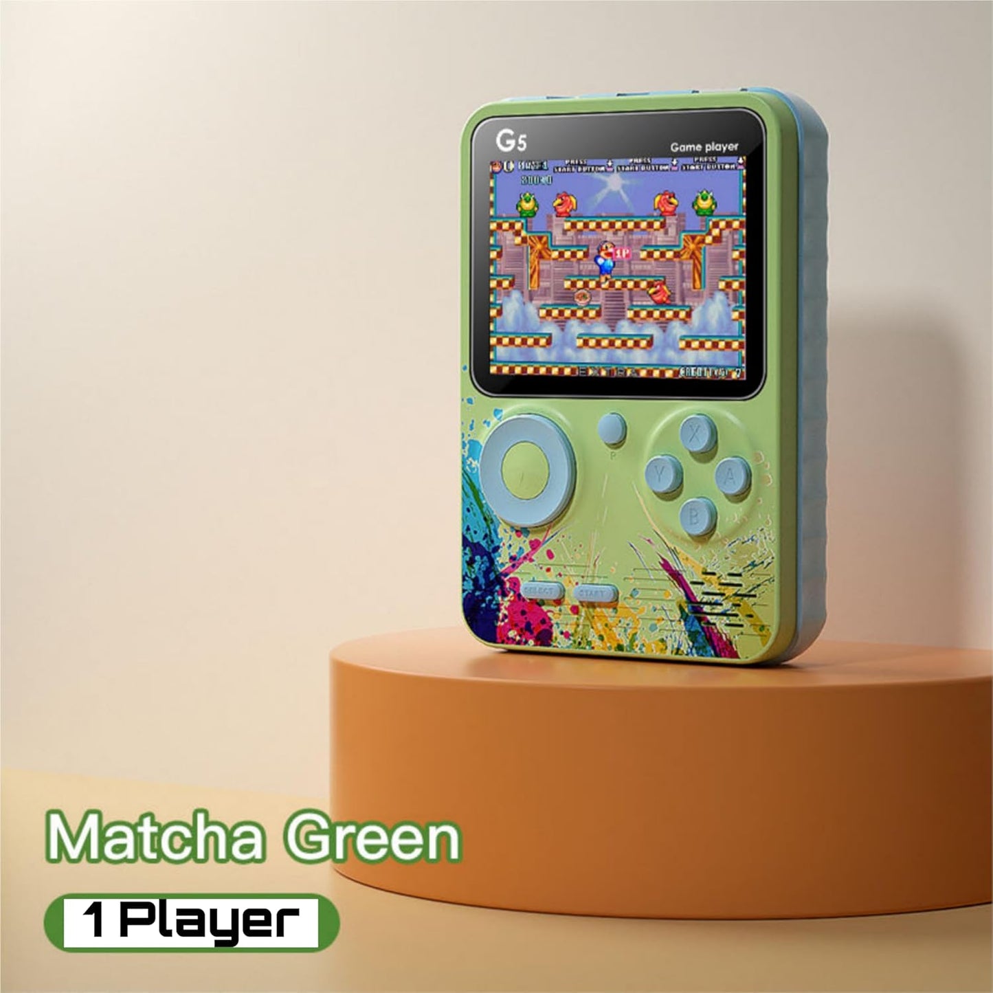 Like Star® G5 500 in 1 Retro Game Box, Best Birthday/Return Gift for Kids, 500 Games Like Contra, Tank, Bomber Man, etc., Handheld Classic Game PAD Can Play On TV, Only for 1 Player. (Green Blue)