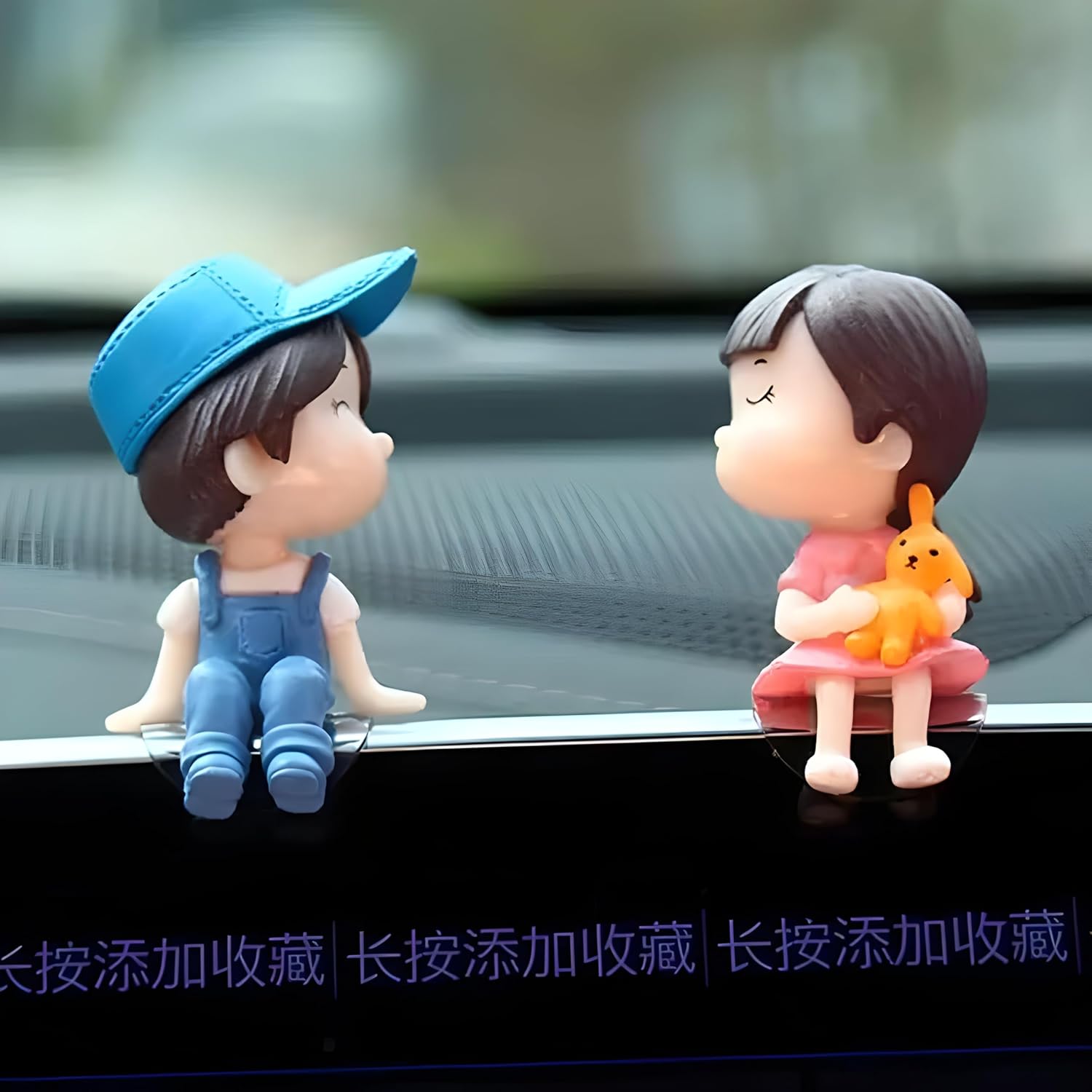 JIALTO Car Dashboard Accessories Cute Cartoon Couples Plastic Action Figure Figurines Balloon Ornament Car Dashboard Toys Auto Interior Dashboard Accessories,8 X 4 cm