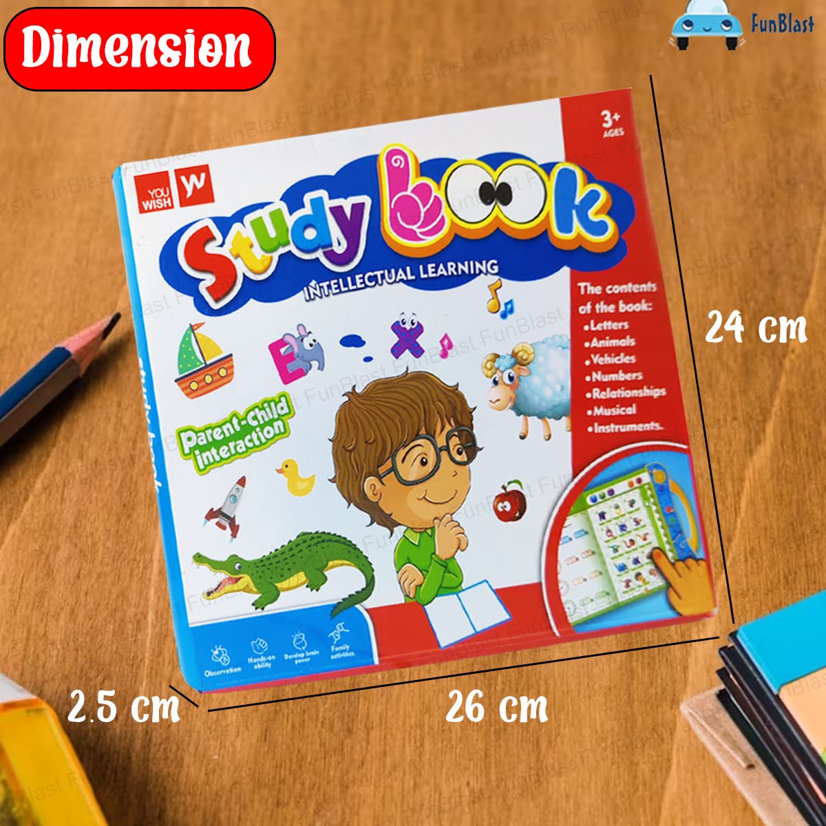 OrangeKart SmartTunes Interactive Phonetic Learning Book – Musical Educational Book for Kids 3+ Years (Multicolor)