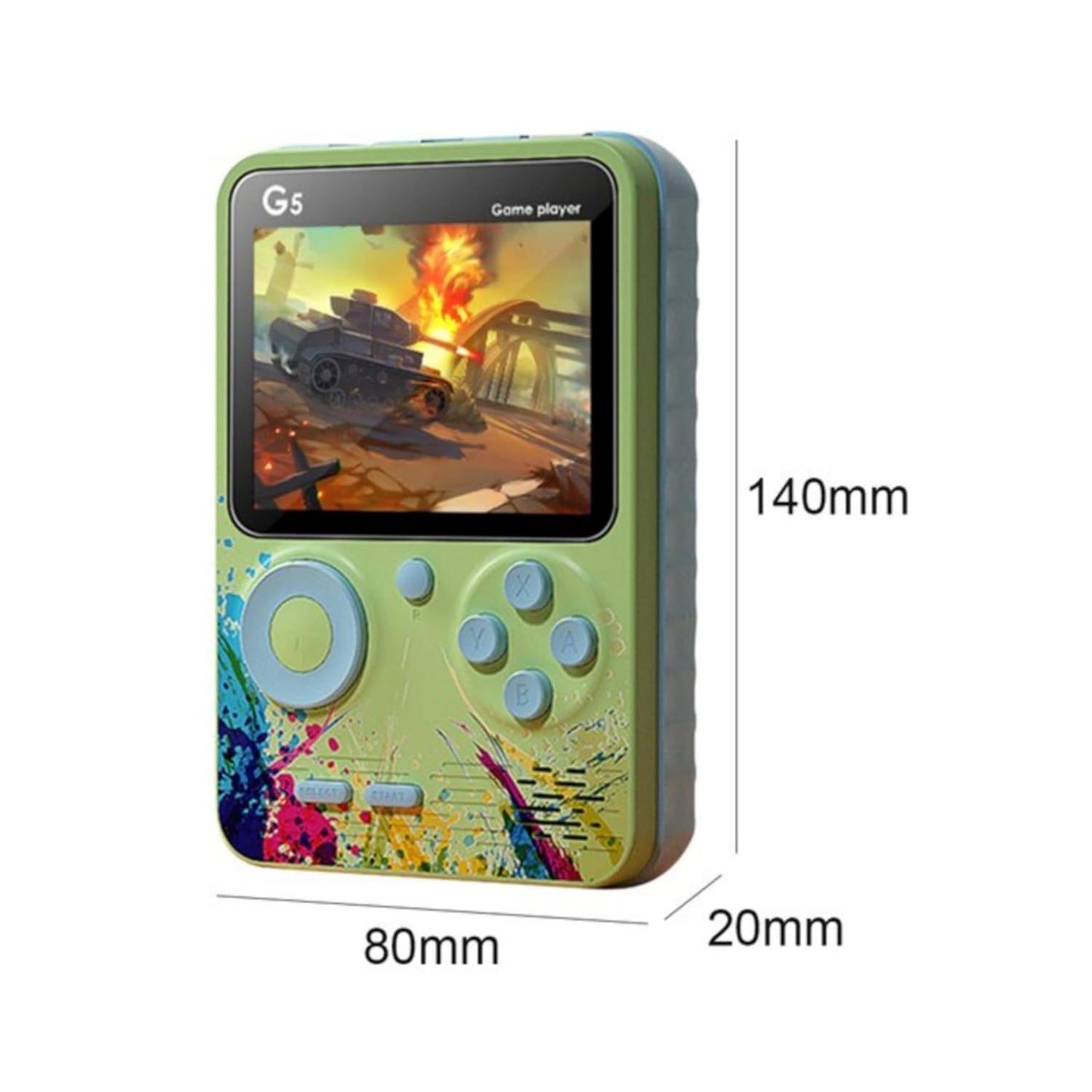 Like Star® G5 500 in 1 Retro Game Box, Best Birthday/Return Gift for Kids, 500 Games Like Contra, Tank, Bomber Man, etc., Handheld Classic Game PAD Can Play On TV, Only for 1 Player. (Green Blue)