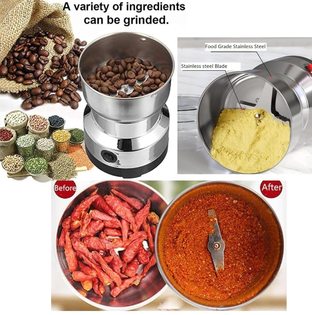 larrito Stainless Steel Nima Multifunctional Grinder Smash Machine Coffee Beans Electric Grinder and Coffee Maker Household Electric Mixer Grinder (Mixer Grinder)