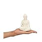 Parv International White Buddha Statue | 5.5-Inch Meditating Figurine for Home Mandir & Relaxation Décor