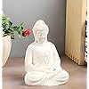 Parv International White Buddha Statue | 5.5-Inch Meditating Figurine for Home Mandir & Relaxation Décor