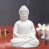 Parv International White Buddha Statue | 5.5-Inch Meditating Figurine for Home Mandir & Relaxation Décor